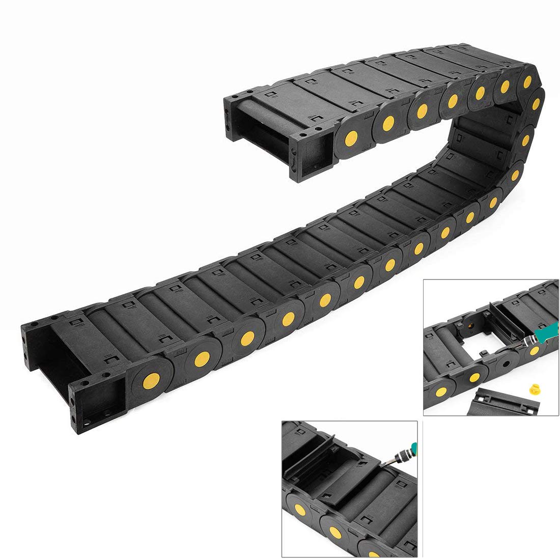 ZXHAO R55 Plastic 25x77mm/0.71x0.98 inch Closed can Open Cable Drag Chain Wire Carrier 1M/39.37 inch Length 1