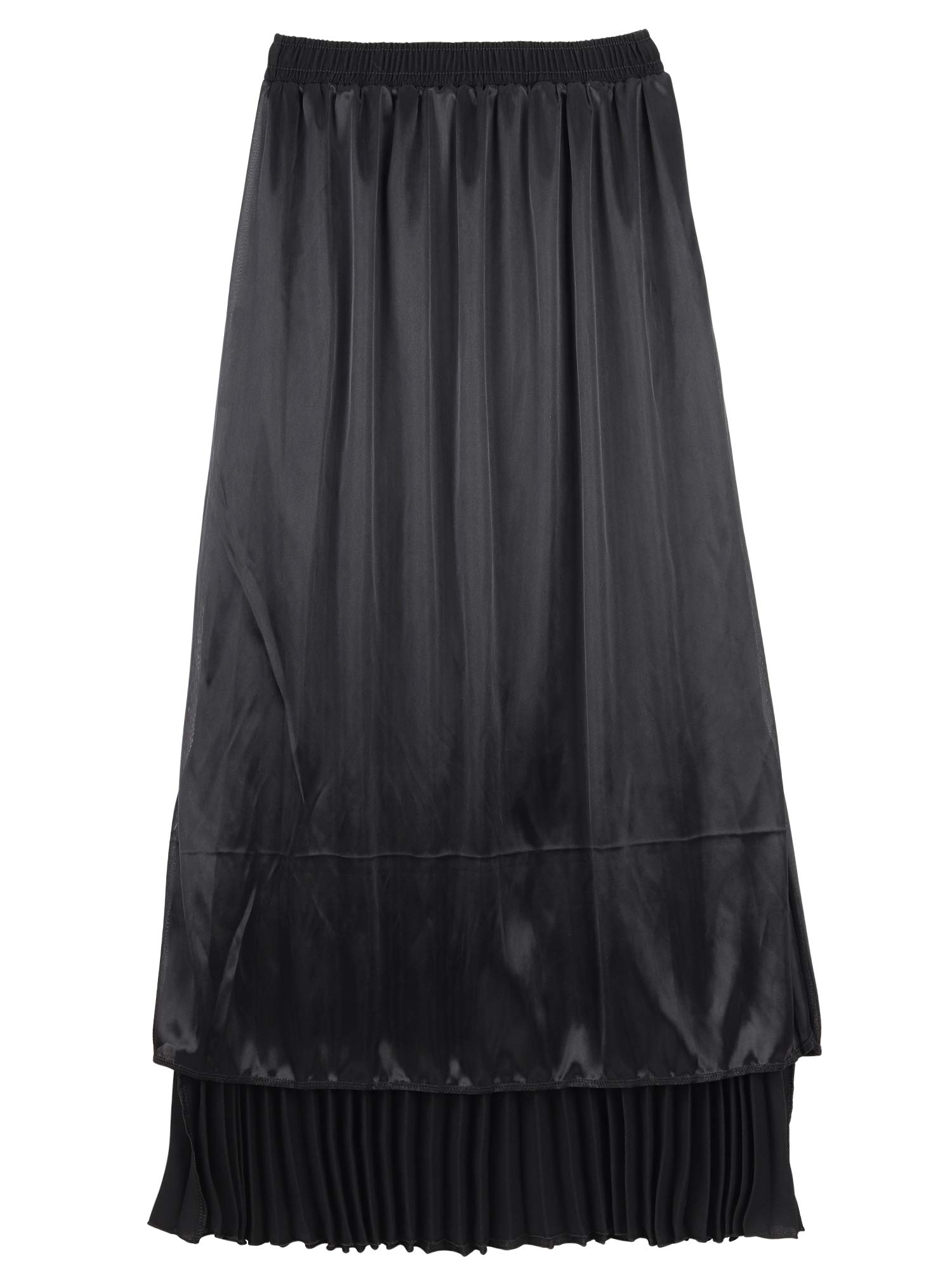 Gonna Plissettata da Donna maxigonna per Primavera Estate Autunno Lunghezza 90cm Tinta Unita Taglia 34/36/38/40 o XS/M