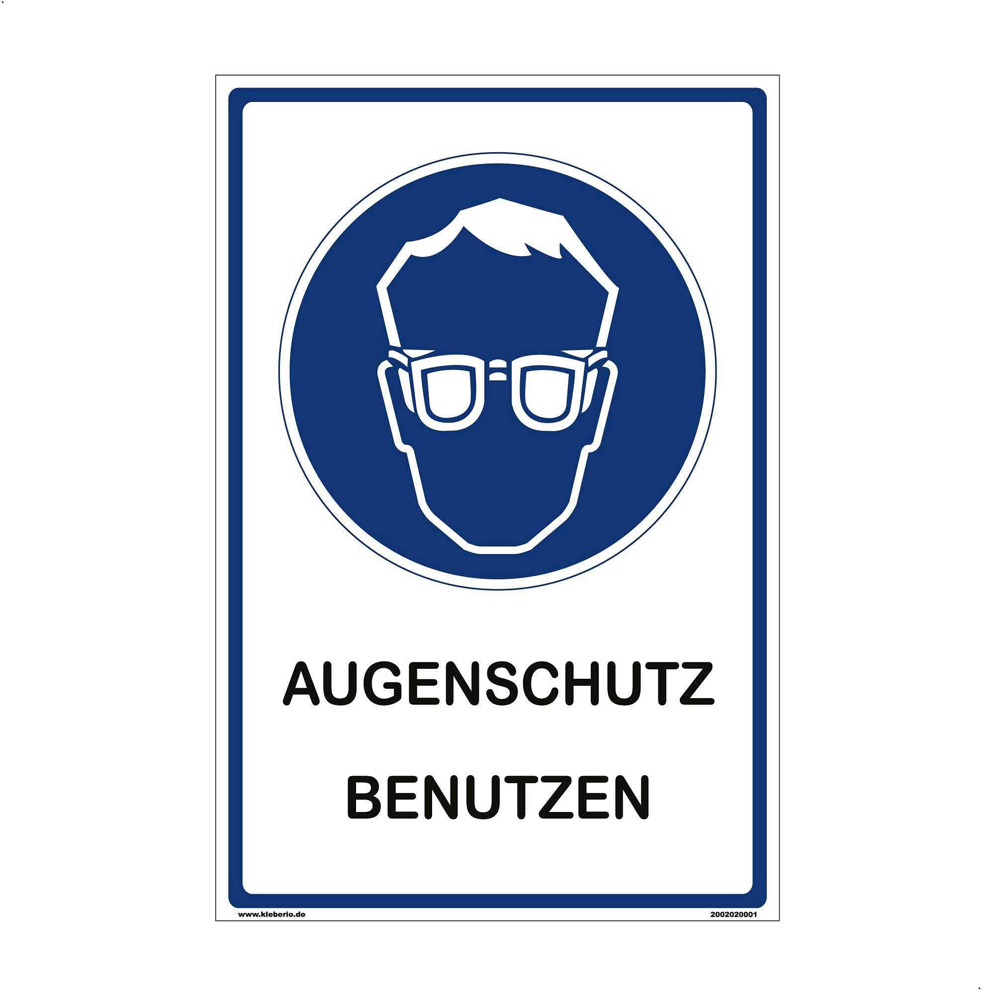 Hinweisschild Labor - Augenschutz benutzen - 40 x 60 cm gelocht & Kit Arbeitsbrille Werkstatt Schild Chemie Sicherheits Brille Schutzbrille für Brillenträger