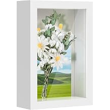 3D Shadow Box Frame 4x6 inch, Picture Frame with Glass for Crafts, 3cm Deep Box Frame Display Cases for Memorabilia, Baby Items, Wedding Memories, Medal, Tickets & Photos Display - White