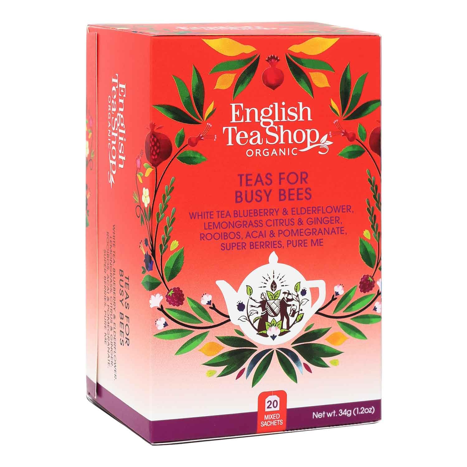 English Tea Shop Teas for Busy Bees Tea Bag Sachets, 20-Piece