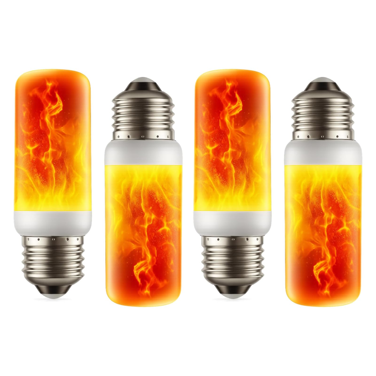 rongzhouyu Flammen Glühbirne E27 Flammeneffekt Licht, Flackernde Licht Effekt LED Außenleuchte Flackerlicht für Halloween Haus Garten Bar Party Hochzeit Restaurant Valentinstag Deko (4 pcs mini)