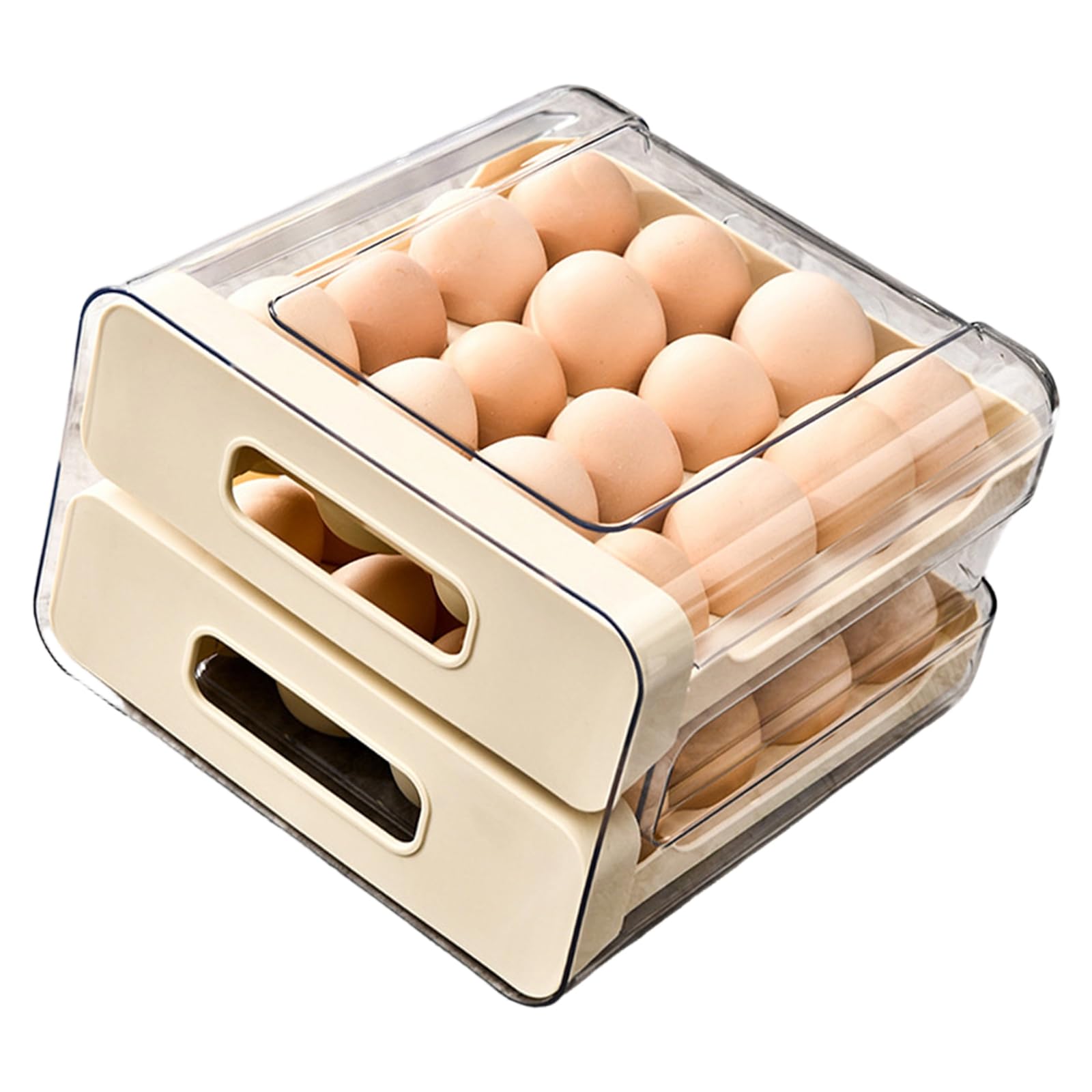 32 Eggs Stackable Holder Tray for Refrigerator with Drawer Eggs Holder for Fridge