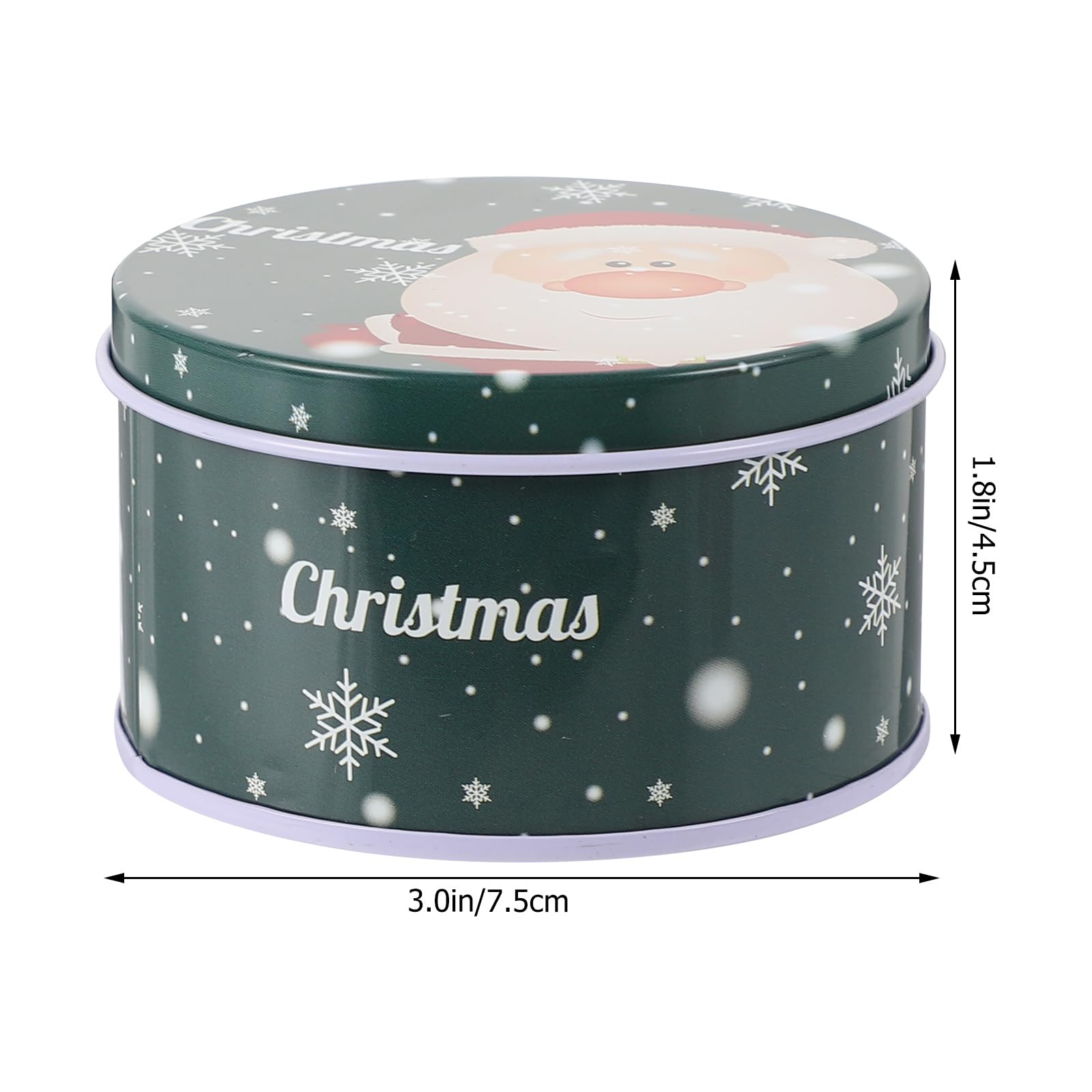 DOITOOL Lot de 12 boîtes à biscuits de Noël rondes gigognes en métal avec couvercles, boîtes cadeaux de Noël décoratives pour Noël
