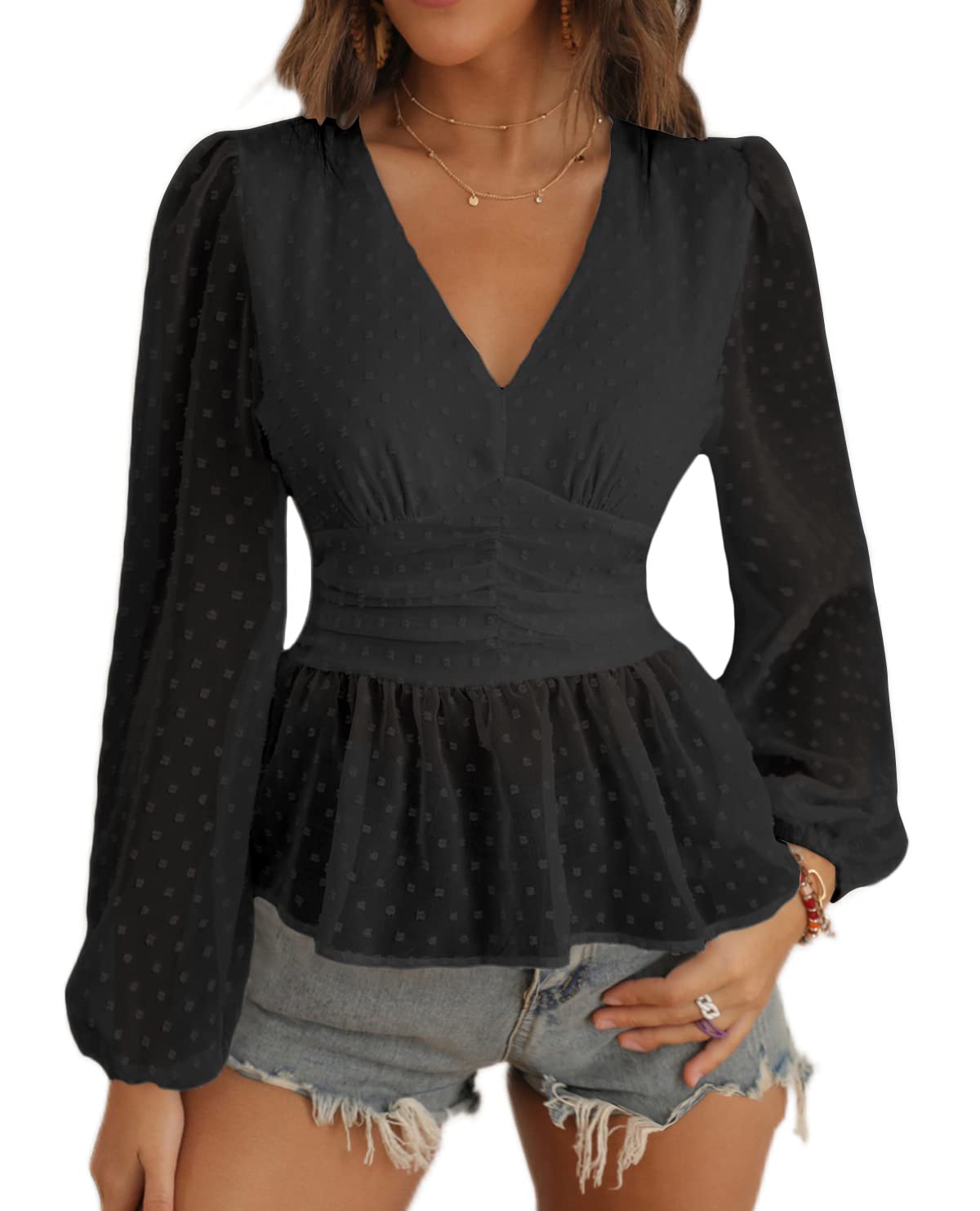 Heve shirring peplum BL Heve shirring peplum BL