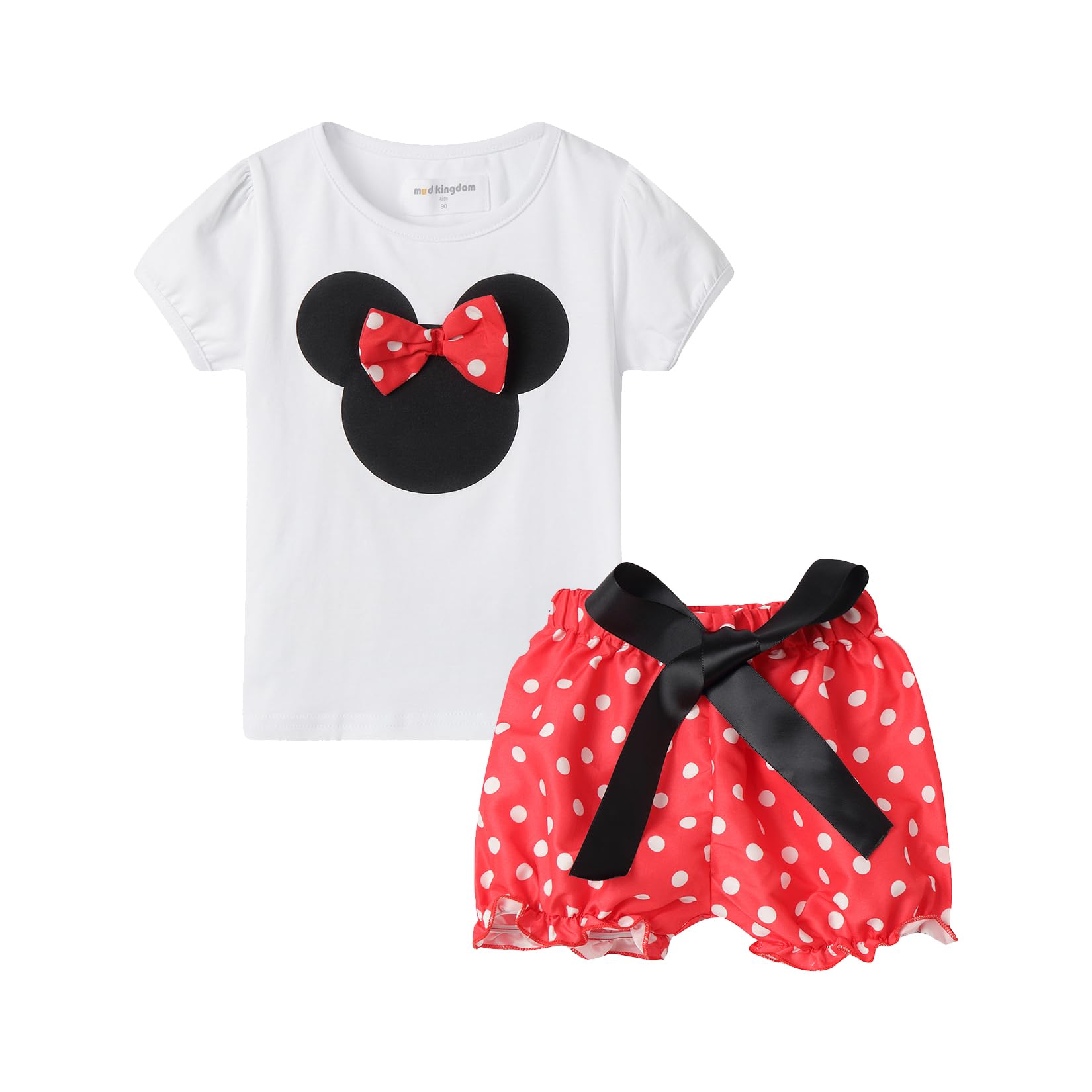 Mud KingdomGirls Outfits Cute Cartoon Polka Dots Summer Holiday Clothes Sets