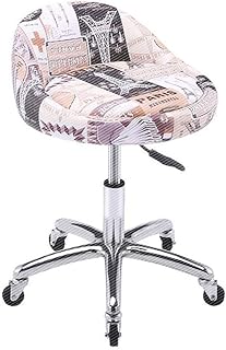 Rolling Stools Stool on Wheels Esszimmerhocker Swivel high Stool Metal Bar Stool bar stools Footrest bar stools Adjustable Suitable for Restaurants cafes Restaurant Bar Bistro L (Noir)