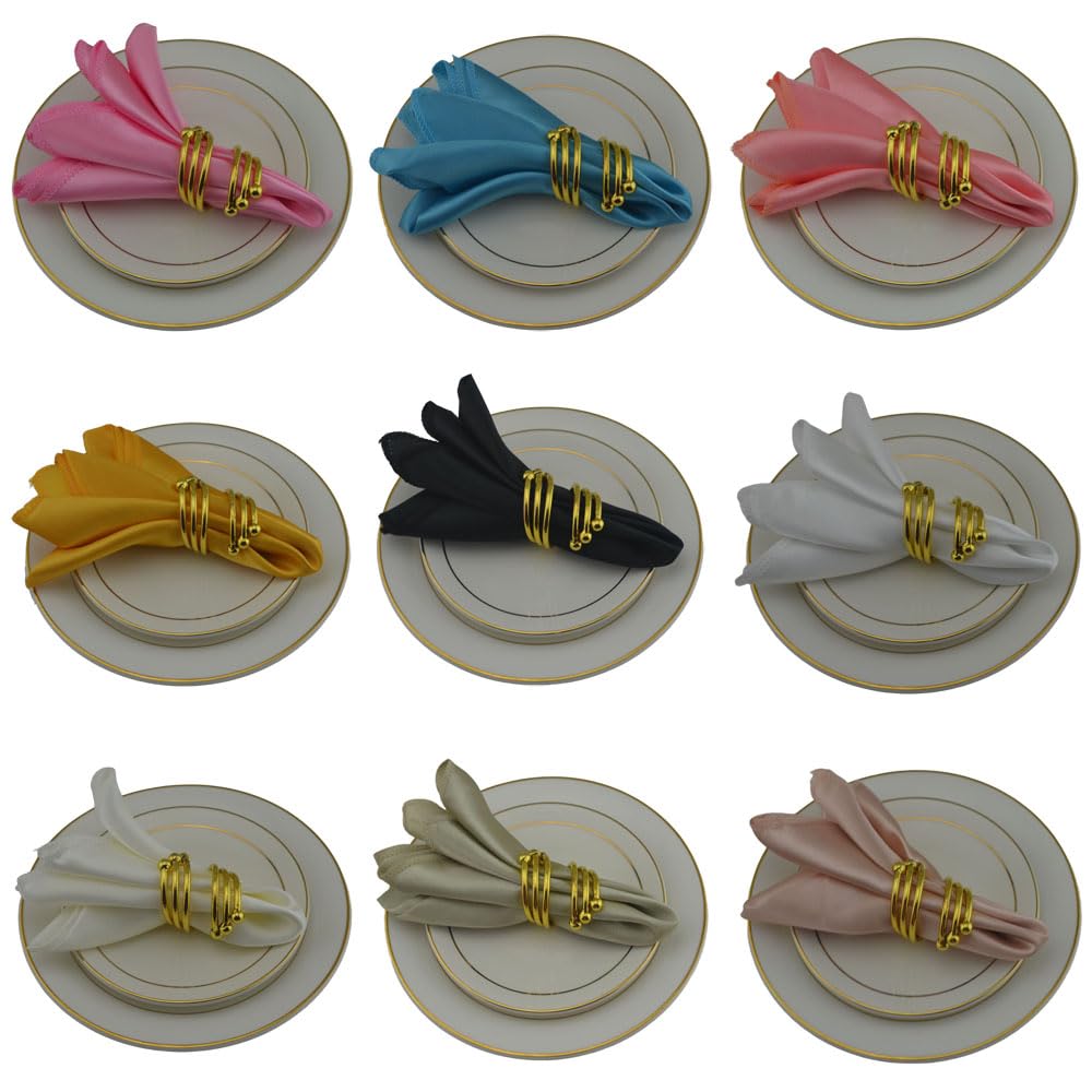 Servilletas de satén para la Mesa, Servilletas de Cena satén éster Multicolor, 30 cm, cuadradas, 24 Piezas, Fiesta(Hot Pink)