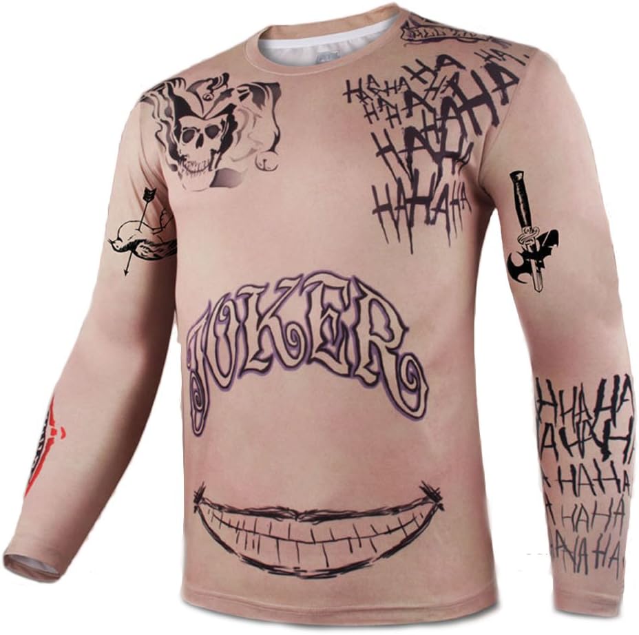 New Suicide Squad Joker Tattoo Long Sleeve Cosplay Shirt (Skin XL)