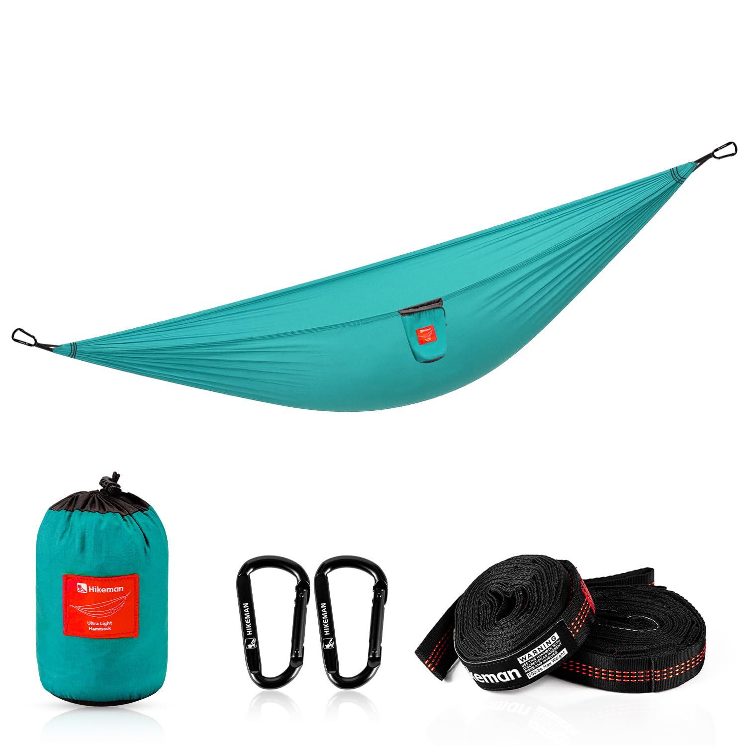 Hamac de camping ultraléger – Hamac de voyage portable avec deux sangles d'arbre, 270 x 145 cm pour camping, randonnée, pique-nique, jardin, plage (bleu)