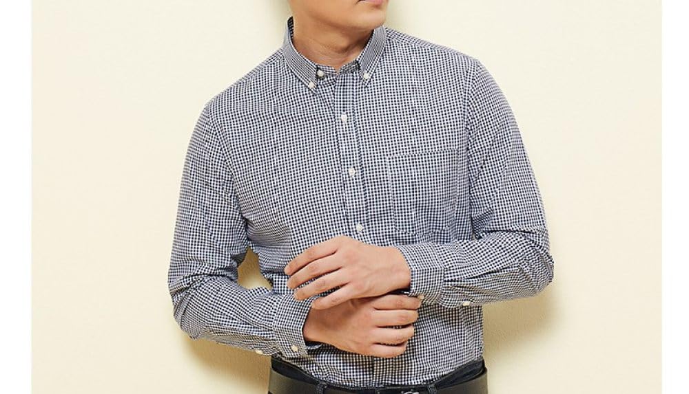 HGJH Hemd,Herren-Streifenhemd, Langärmlig, Klassisch, Reguläre Passform, Lässig, Button-Down-Hemden, Stilvoll, Ausgefallenes Hemd, Business-Hemden, Party-Hawaii-Hemden, Hemden
