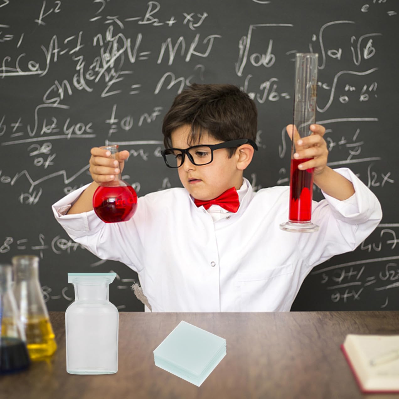 MAGICLULU Milchglasplatten Bruchsicher und Verschleißfest 15 Stück aus Synthetischem Material mit 60x60mm Größe für Experimente im Klassenzimmer und Schullabor