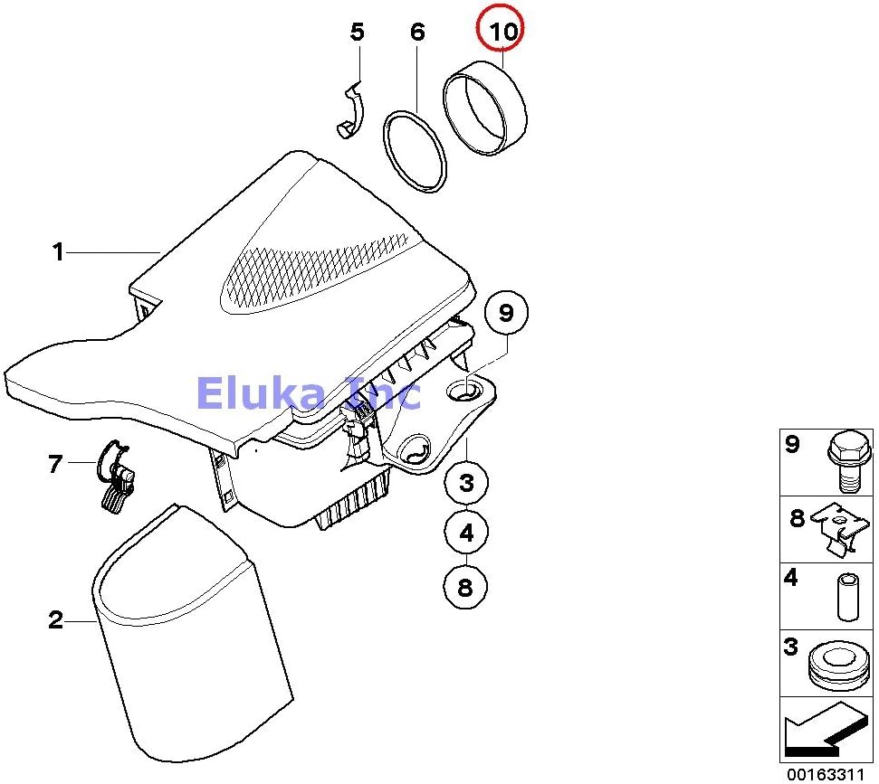 BMW Genuine BMW Performance air filter Gasket BMW PERFORMANCE 325Ci 325i 325xi 330Ci