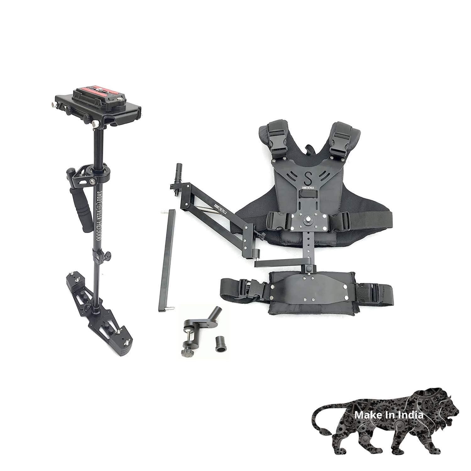Shootvilla HD-3000 Camera Steadycam System with and Vest | Table Clamp and Unico Quick Release Plate Supporting Cameras weighing upto 3.5kg/7.7lbs-image-28