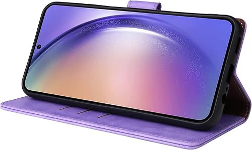 Miniatura 5 de LBYZCASE Funda tipo cartera para Galaxy A54 5G con tarjetero de bloqueo RFID, cartera de cuero con función atril, magnética, a prueba de golpes,