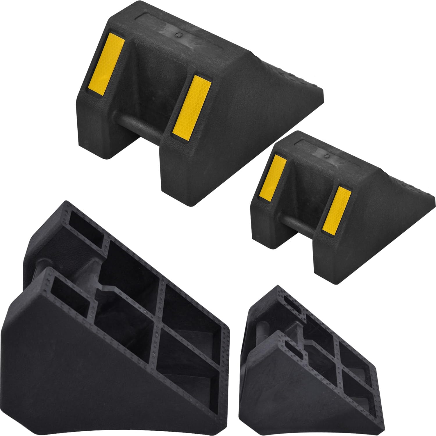 8er Set Gummi-Radkeile, 16,8 × 12,7 × 10,2 cm, mit Griff (4, 6 Zoll)