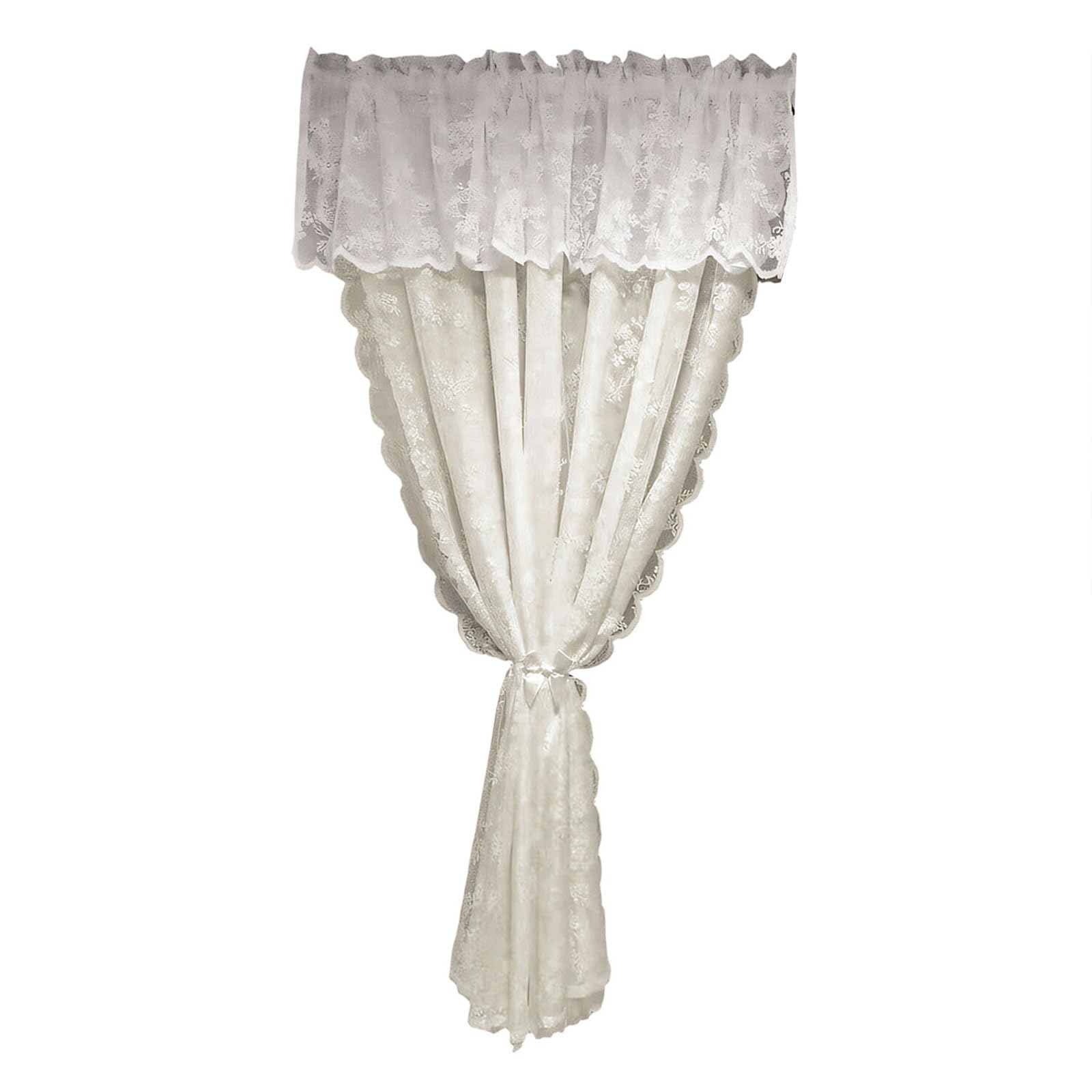 Tsophreniq Artistic Rod Pocket Design Sheer Fabric Window Curtain French Valance Light Filtering Sun Filtering Window Drape