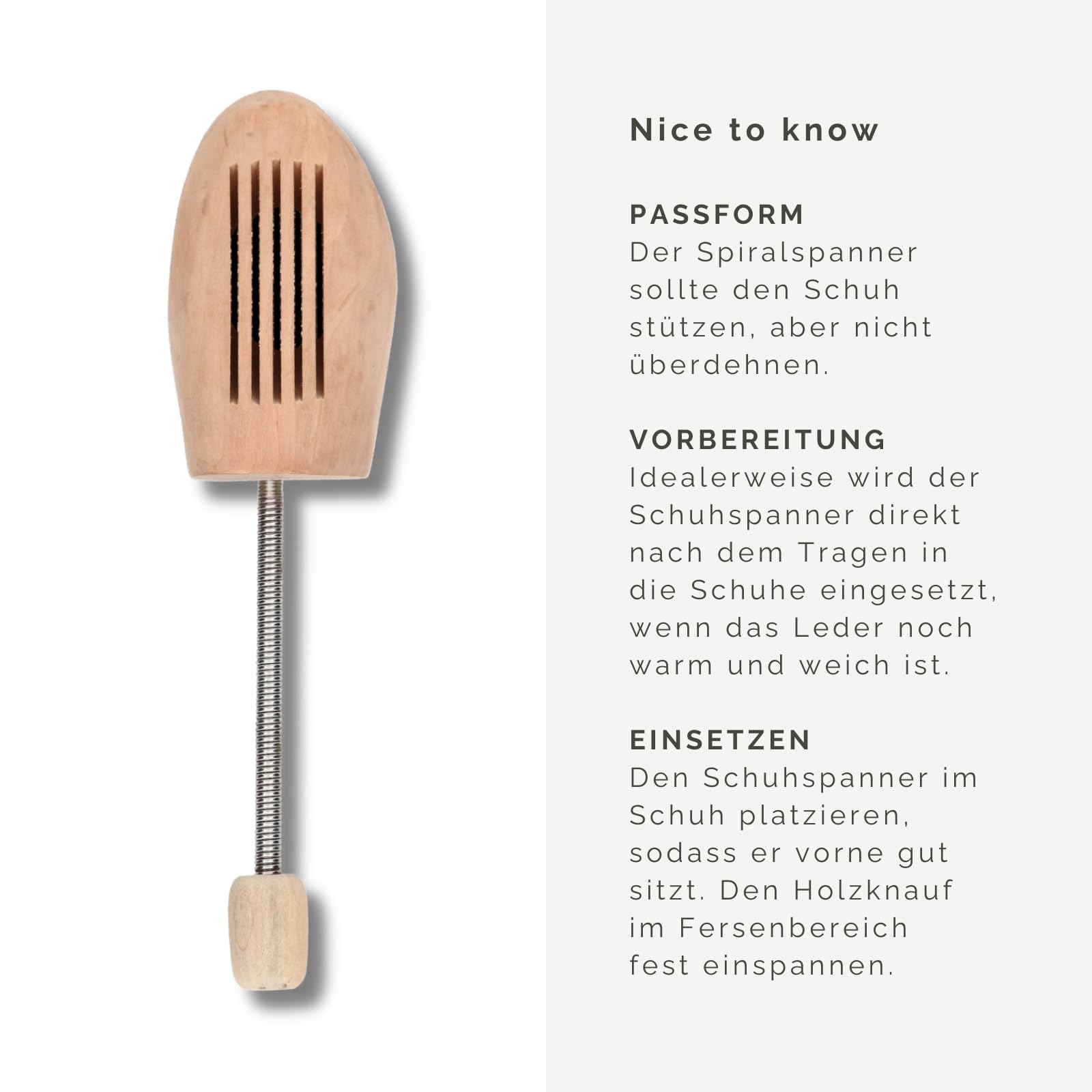 Comfort Concept Schuhspanner Schuhdehner aus Echt-Holz mit Metall-Spiralfeder, Holz-Schuhformer, Schuhstrecker, atmungsaktiv, für Damen und Herren