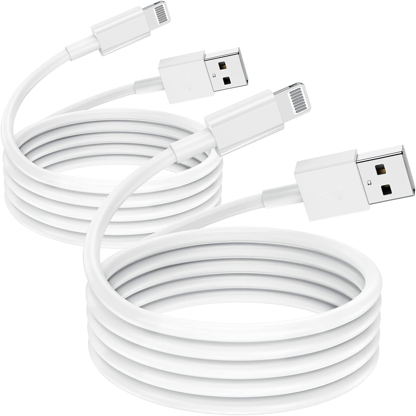 CyvenSmart 2 Pack Apple MFi Zertifiziertes iPhone Ladekabel 3m, Lightning auf USB Kabel 3m Weiß Schnellladekabel für Apple iPhone13/12/12mini/11/11 Pro/11 Pro Max/X/XS/XR/XS Max /8/8 Plus iPad