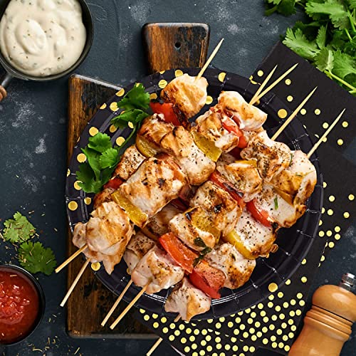 Cenlbj Black And Gold Paper Plates-50 Pack-25 * 7Inch Paper Plates & 25 * 6.5Inch Napkins,Black Paper Plates And Napkins Party Supplies For Graduation Retirement,All Occasions #TOP6