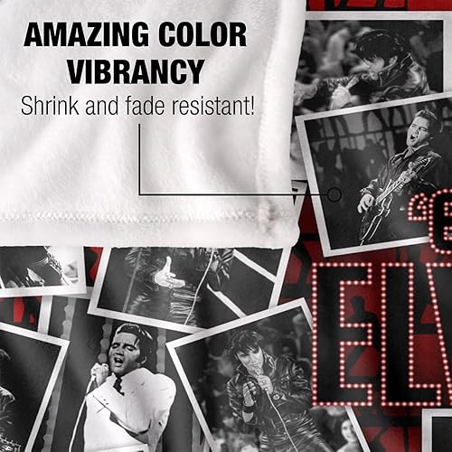 Miniatura 4 de Elvis Presley - Manta de 60 x 80 pulgadas, manta de regreso a 68 pulgadas, tacto sedoso, súper suave