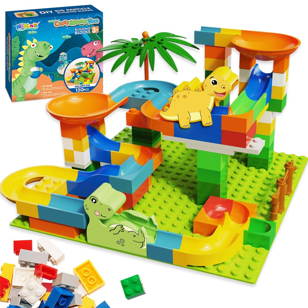 Circuit De Billes Dinosaures – Blocs De Construction PVC – Piste à Assembler – Jouet Créatif Et Déco