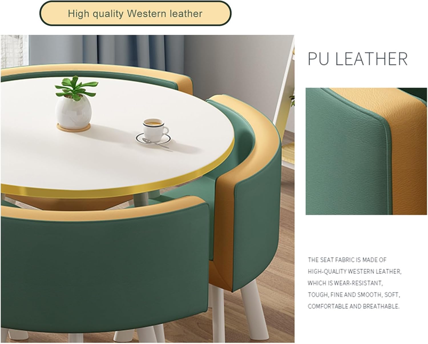 Office Reception Room Club Round Table and Chair Set, Negotiation Table and Chair,Round Conference Room Tables Coffee Table, Dining Table Set (Color : 17, Size : 31.4in/80cm)