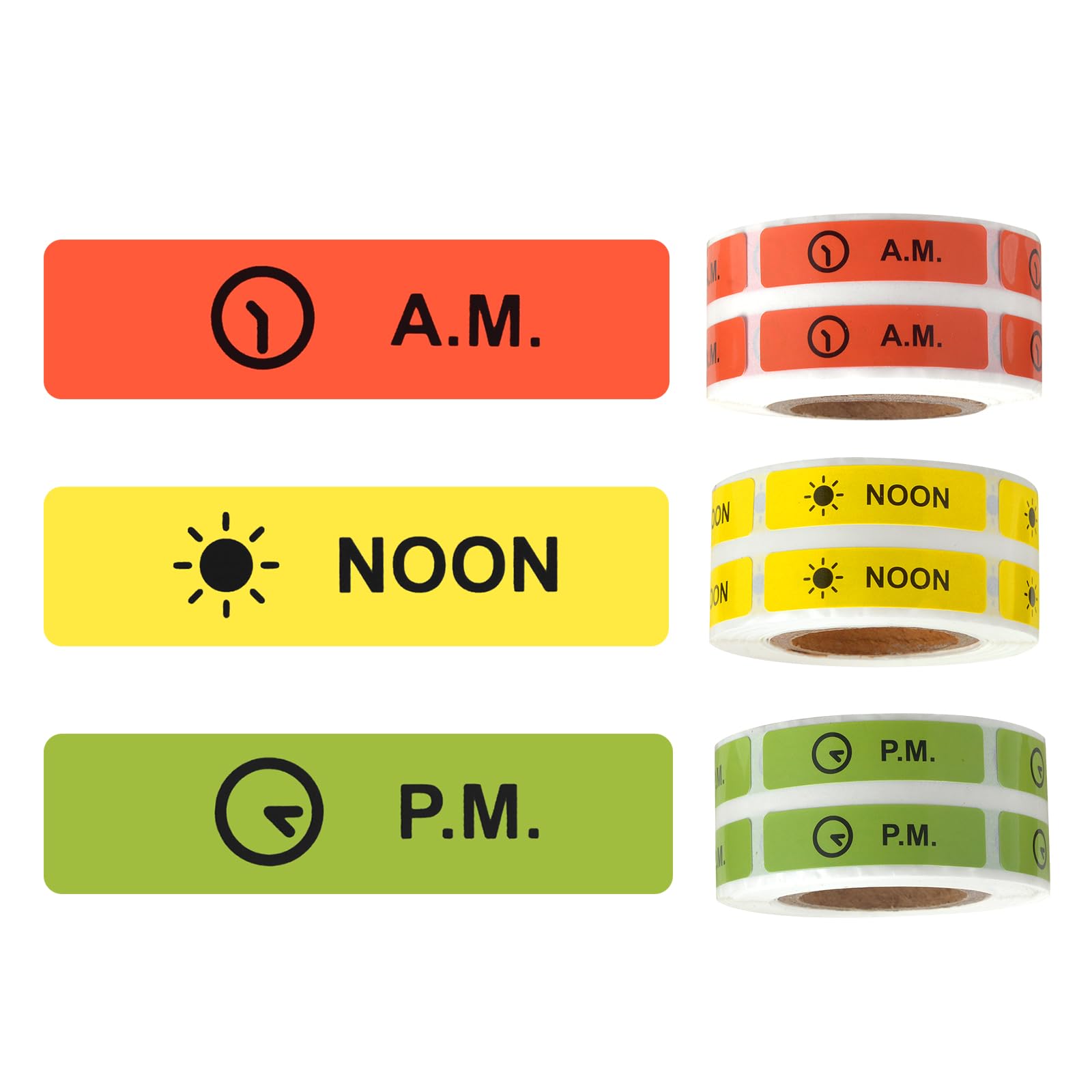 Medicine Stickers Medication Instruction Label Permanent Paper Label AM NOON PM for Pill case Planner 0.4 * 1.6inch (AM NOON PM)