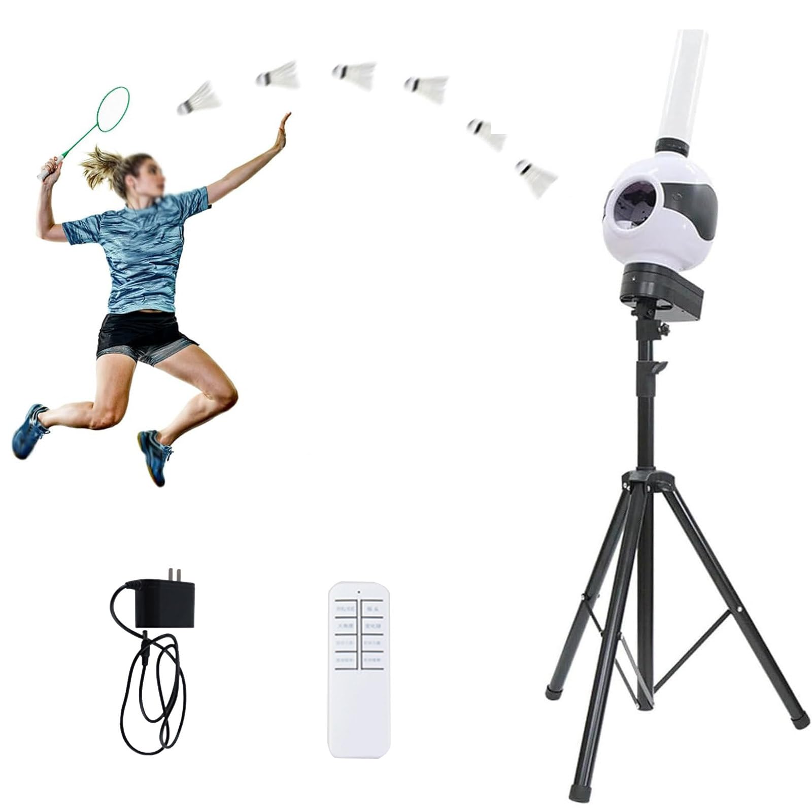 Machine de Lancement de Badminton Automatique avec Angle réglable pour Pratique Solo