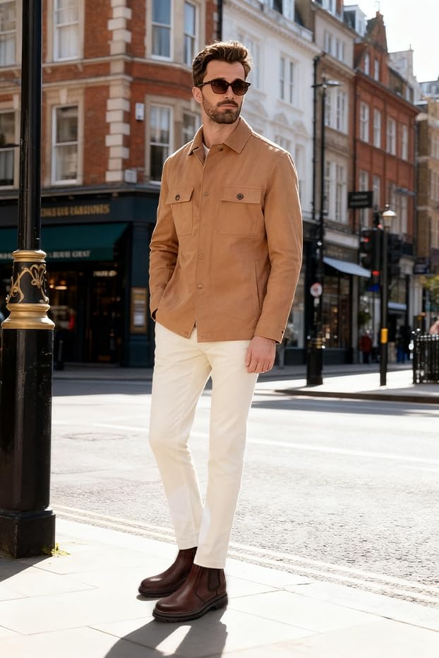 OKKO Mens Chelsea Dress Boots Genuine Leather Classic Stylish Casual Slip On Ankle Boot for Men2