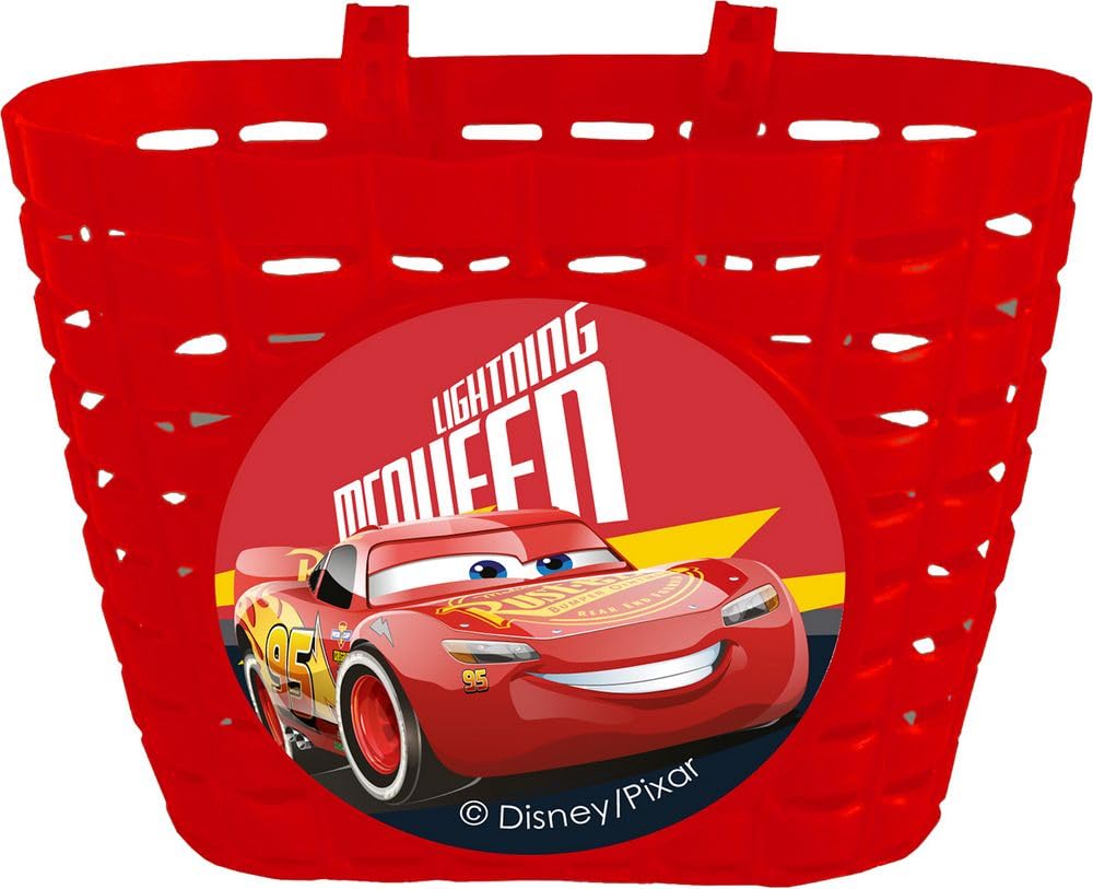 Cestino Disney Cars Per Bicicletta Da Bambino, In Palstica Di Colore Rosso