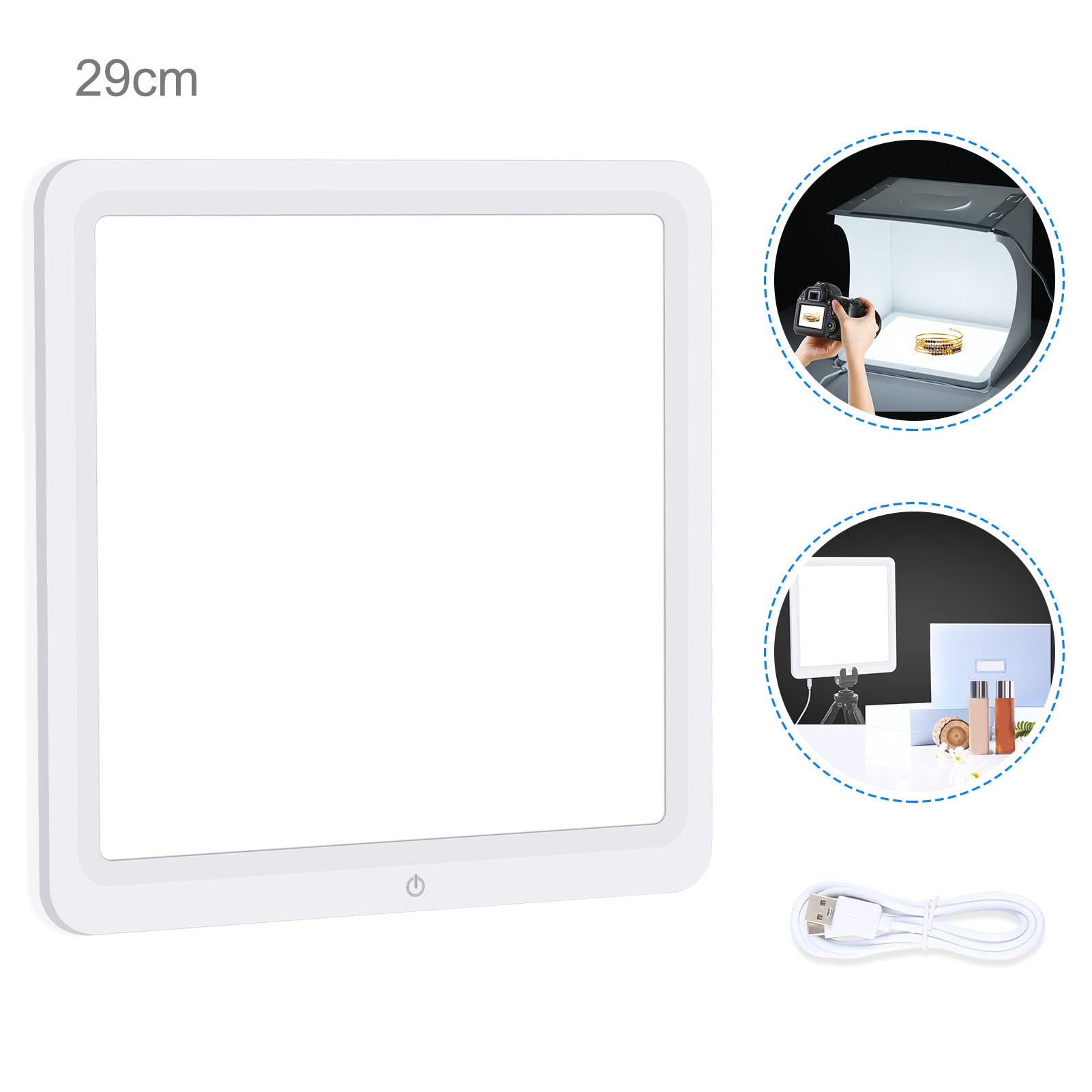 Scatola Luminosa per Foto, Pannello Luminoso Senza Ombre LED da 29 Cm/11,4, Luce Inferiore per Fotografia 800LM, 6000K-6500K, per la Fotografia di Prodotti di Gioielleria
