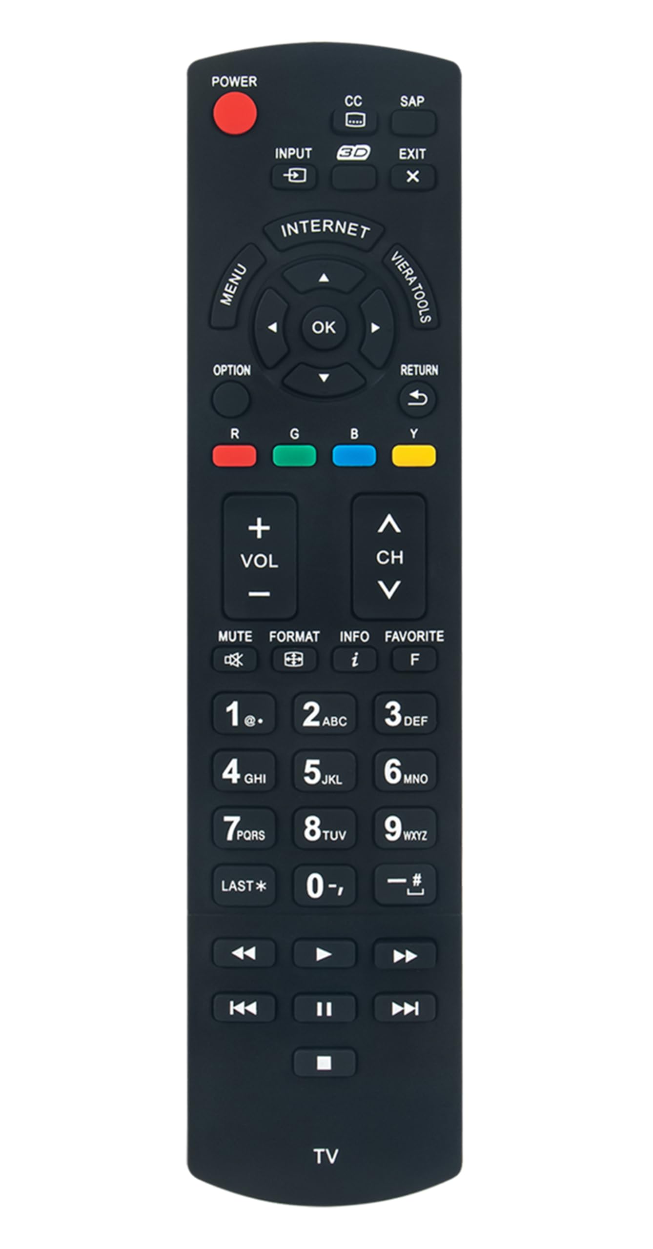 N2QAYB000704 Replace Remote Control fit for Panasonic Viera 720P Plasma HDTV TC-P42XT50 TC-P50XT50 TC-P60UT50 TC-P55UT50 TC-P50UT50 TC-P42UT50 TC-P00UT50 VC-P55UT50