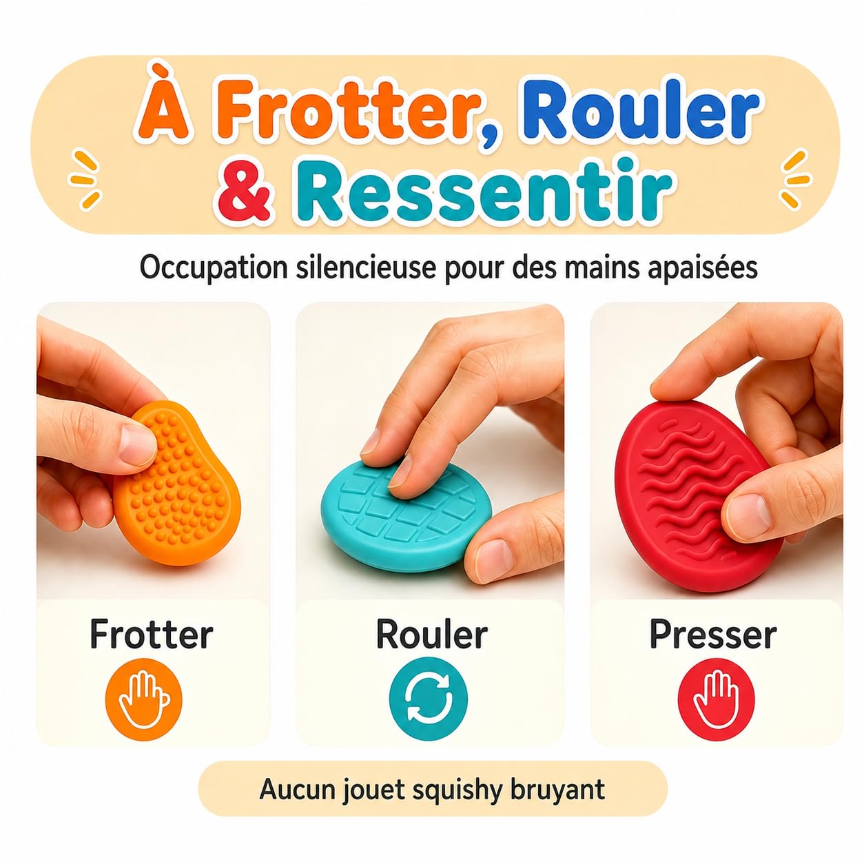 Lot de 12 Bâtons Sensoriels Antistress - Jouets Fidget Texturés pour