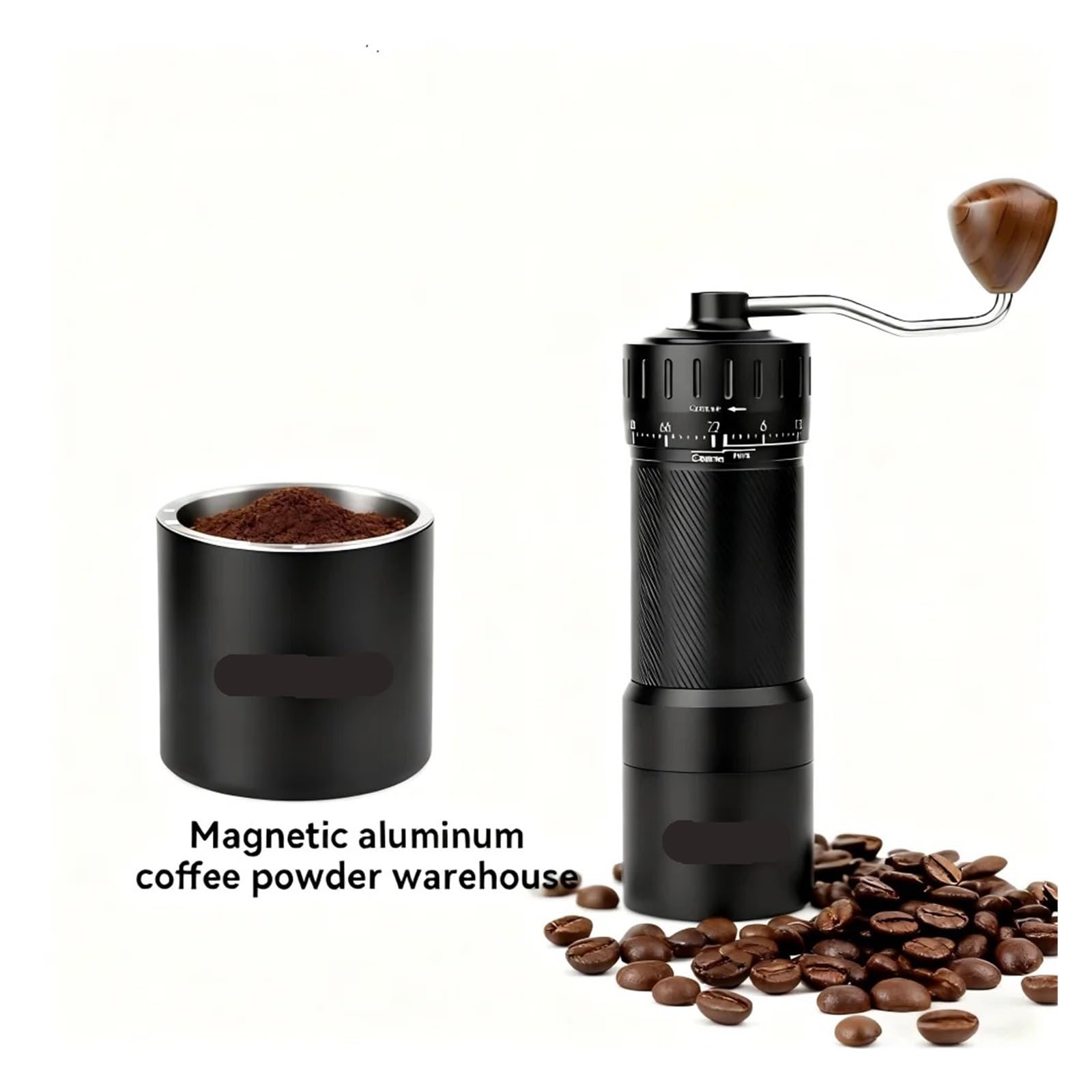 Compatibile con macinacaffè manuale Corpo in metallo in lega di alluminio Numerico esterno(ZM-BW061)
