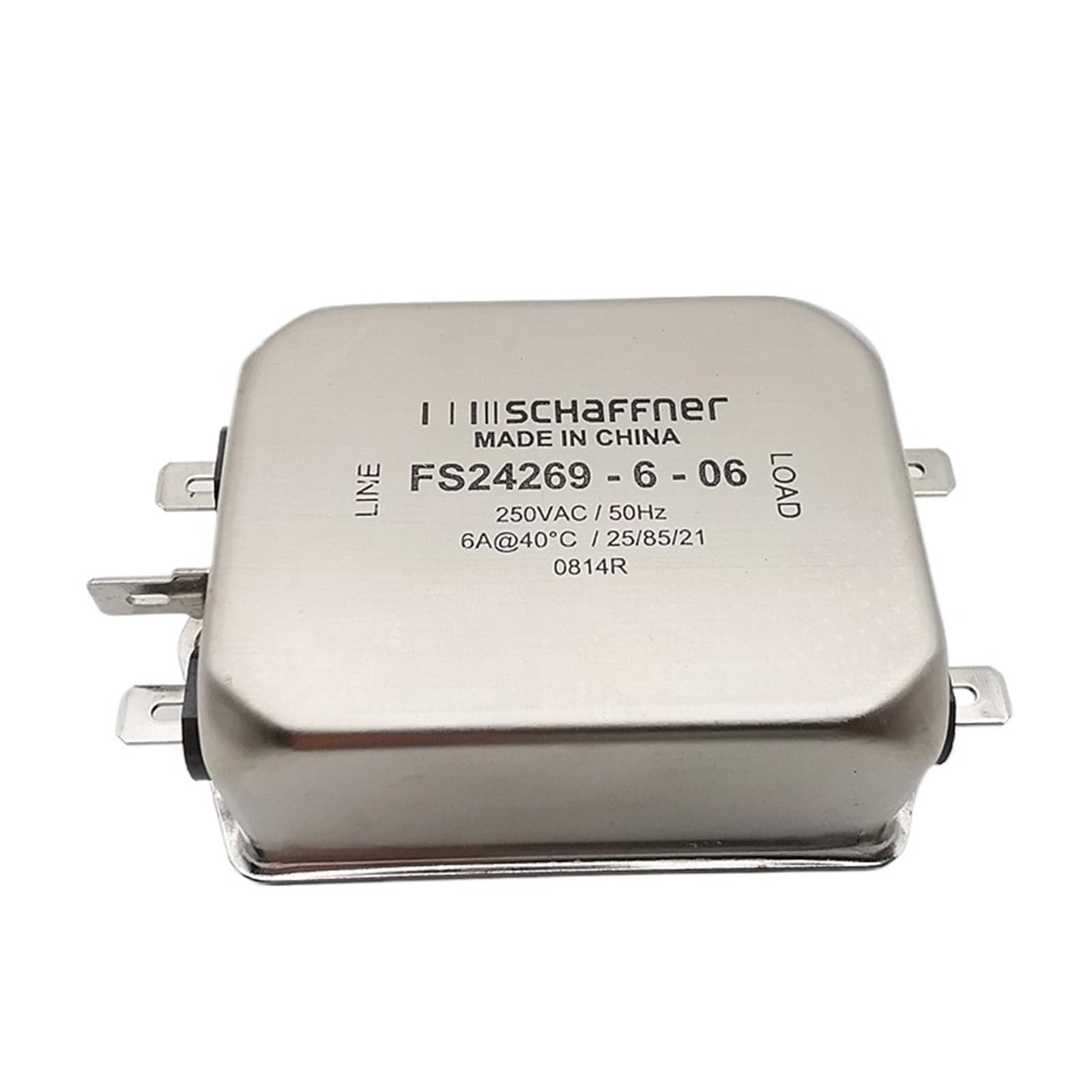 Filtro de potencia industrial FS24269-6-06 220V con chasis robusto de 6A