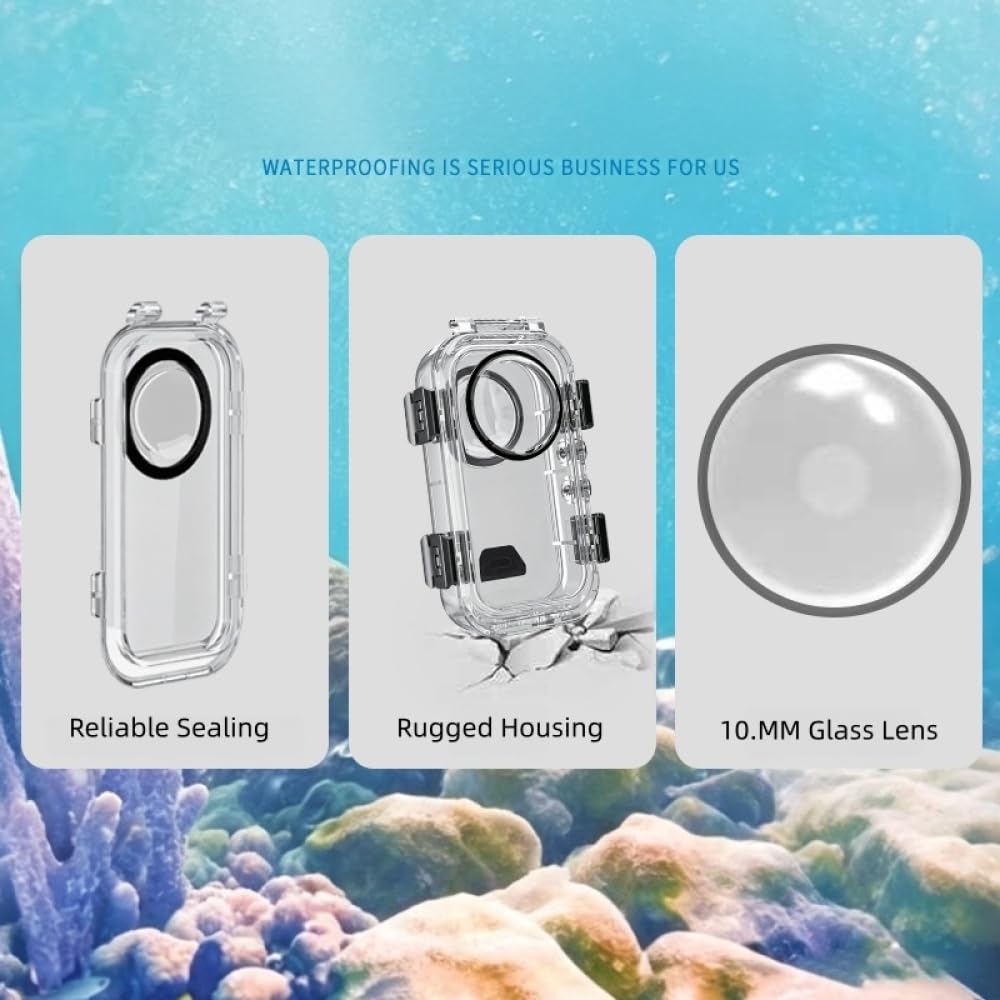 Boîtier étanche pour Insta360 X6, 60 m - Boîtier de protection pour plongée sous-marine avec trou fileté 1/4 et support magnétique à dégagement rapide - Accessoires de caméra d'action