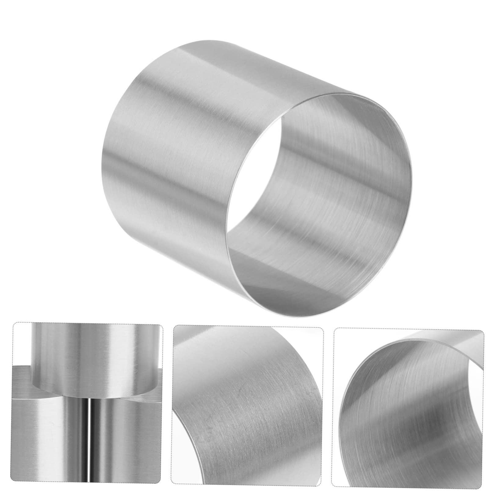 VALICLUD Molde Redondo de Acero Inoxidable para Hornear Mini Postres Bordes Lisos y Fácil Desmoldeo, Paquete de 8 Piezas Adecuado para Mousse y Tartas