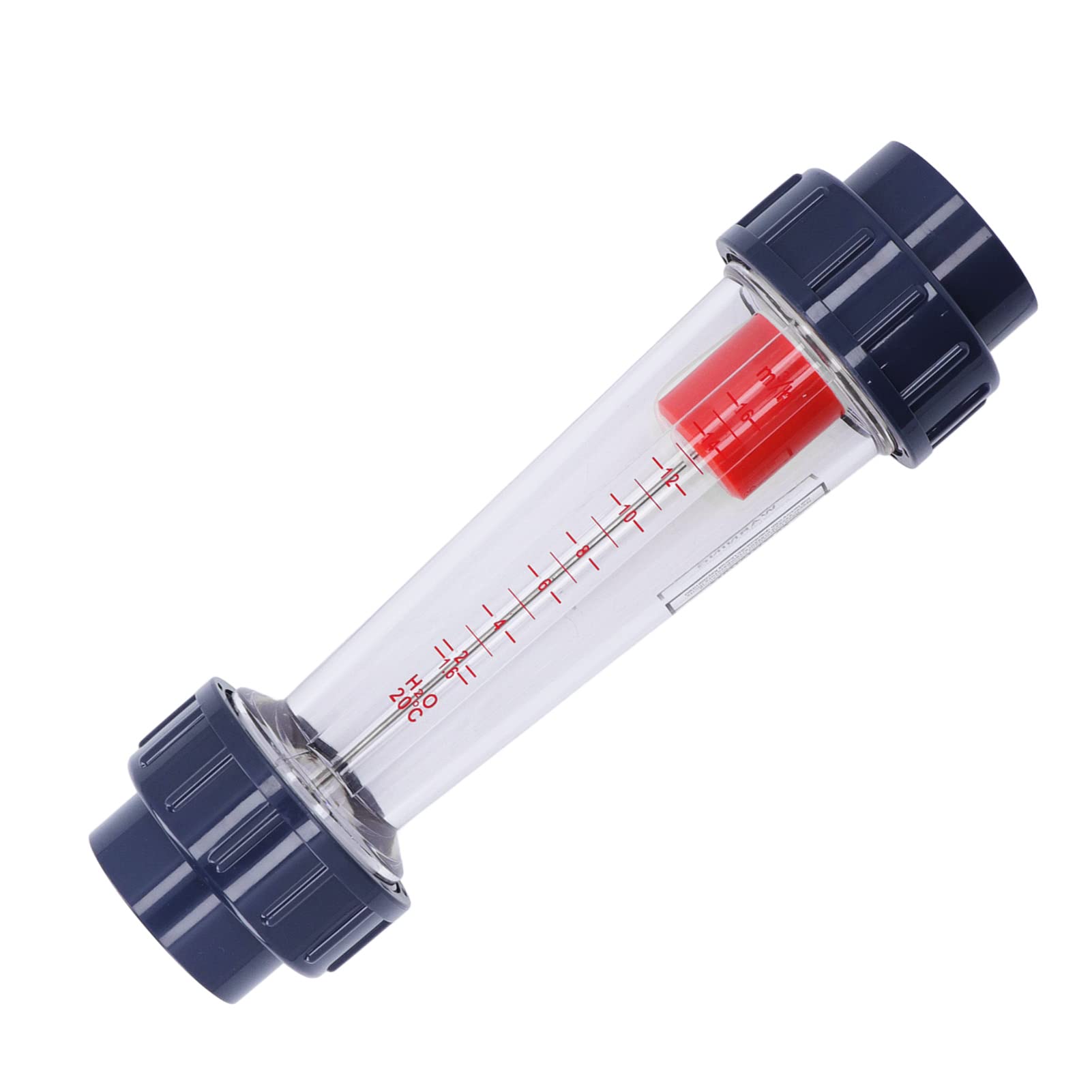 Misuratore di Portata a Tubo per Liquidi, Plastica con Galleggiante in ABS, 1,6-16 m³/h, Alta Precisione 4%, Installazione Facile