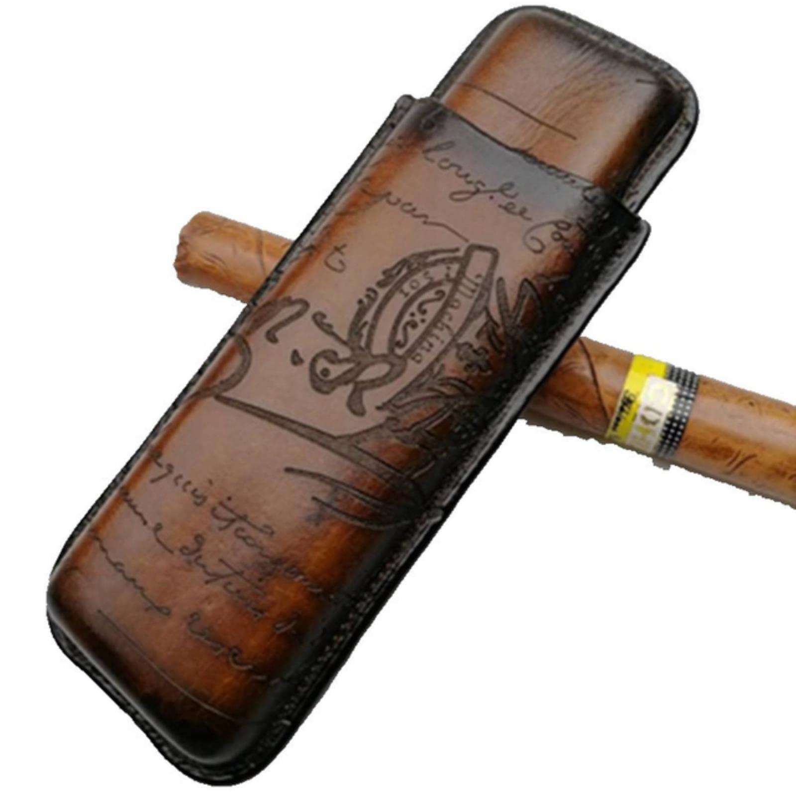 VOIV Mini Leather Travel Cigar Case Portable Travel Humidor Holder Tube Men Gift Gift Box Gift Bag