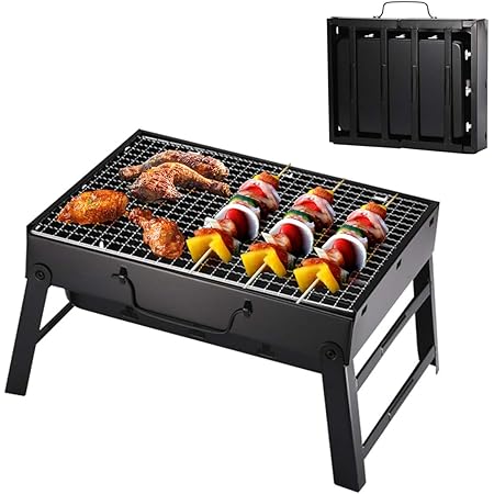 Amazon 超コンパクトポータブル軽量キャンプグリル 屋外ポータブル折りたたみグリル ステンレス型 家庭用 Eleoption バーベキューコンロ 焚火台