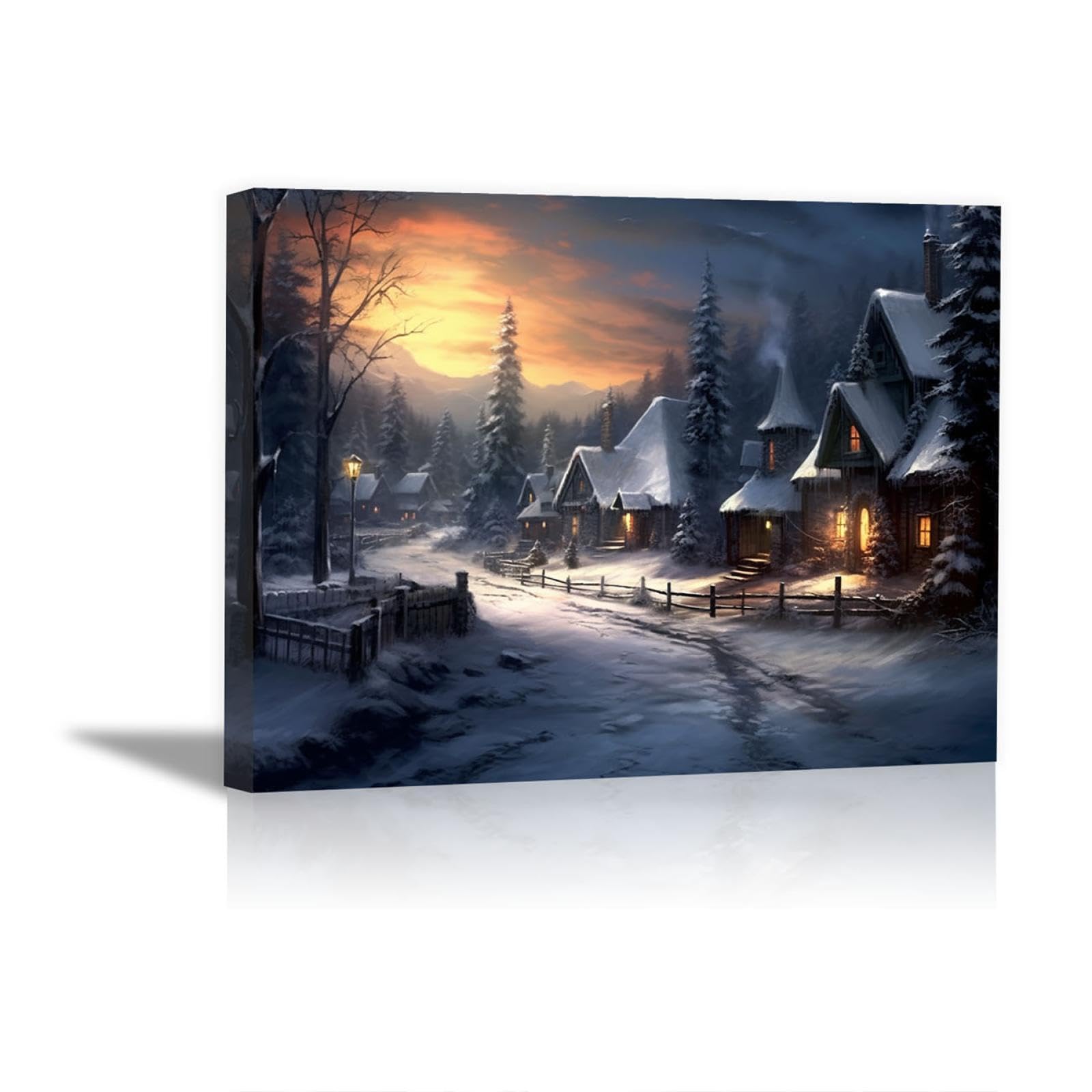 絵画 インテリア 絵 油絵 uF6-062903 風景（冬景色） 絵画