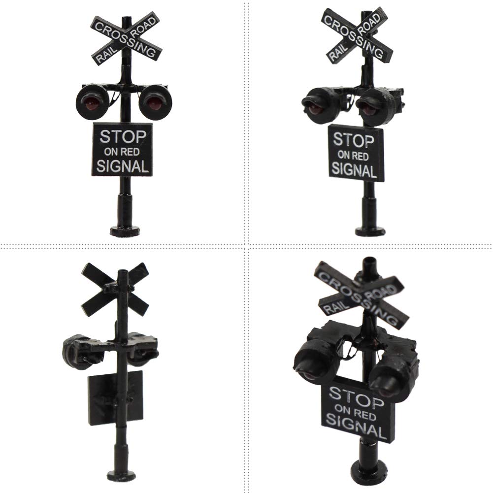 Evemodel JTD1507RP 1 set N Scale ferroviario ferroviario/binario segnale attraversamento 2 teste LED Made + circuito stampato lampeggiatore lampeggiante rosso Train Stop su rosso luci di segnalazione