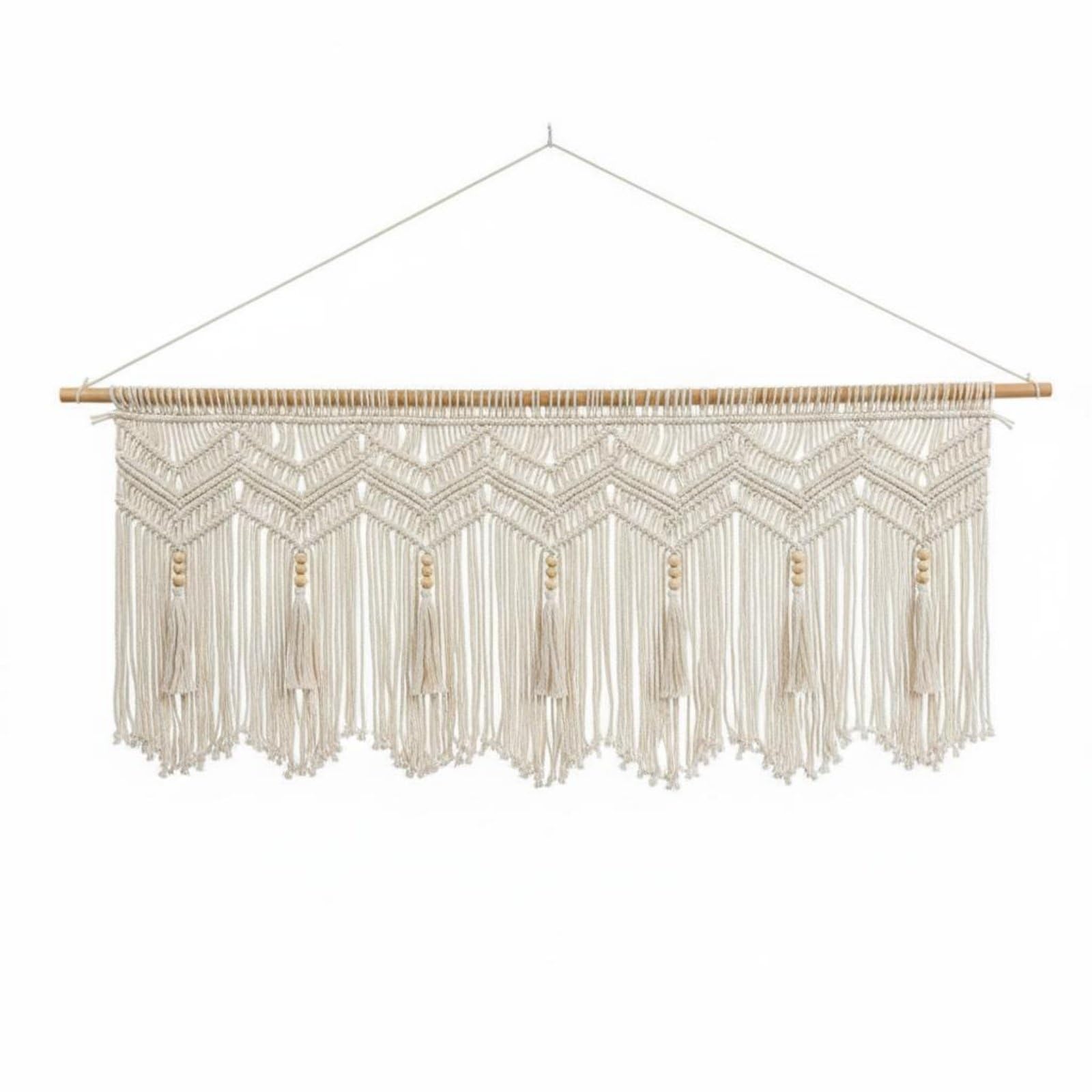 Macrame Curtain Cotton Rope Macrame Wall Hanging Handmade Woven Wall Hanging for Guest House, Bedroom, Living Room, 135-60cm, New 216A-picture-10