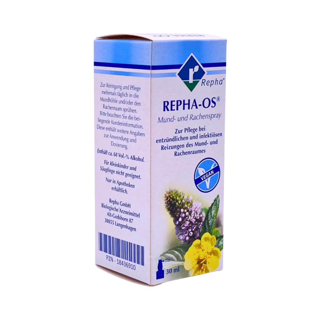 Repha-OS Mund- und Rachenspray 3x 30 ml I Pflege bei entzündlichen & infektiösen Reizungen im Mund- & Rachenraum I zuckerfrei & pflanzlich I gegen Mundgeruch I Spar-Set plus Pharma Perle give-away