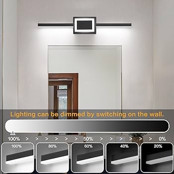 ZUZITO LED Vanity Light Bar - 24 Inch Black Bathroom Light