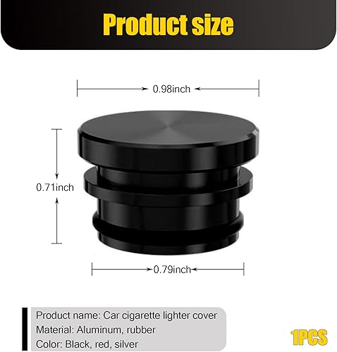 Miniatura 2 de Yumfugu Pack-1 Cubierta para encendedor de cigarrillos de automóvil, tapa a prueba de polvo, cubierta universal para encendedor de cigarrillos, para