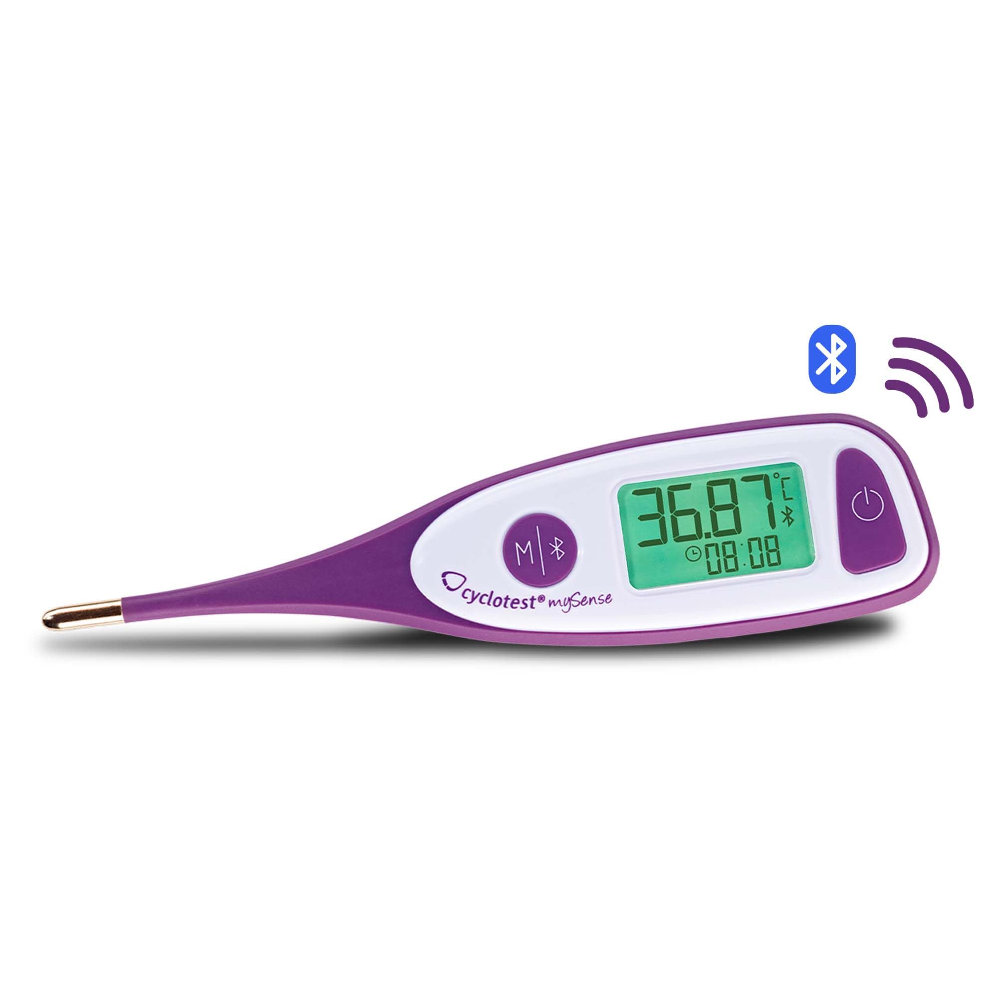 Cyclotest MySense lifetime - Thermomètre Basal connecté | App premium à vie - Connexion bluetooth - Transfert température automatique - Suivi de cycle facile - Haute précision de mesure