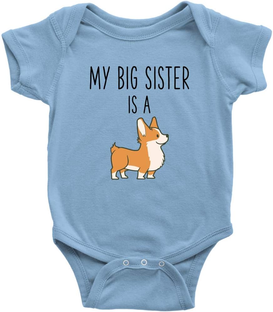 My Big Sister is A Corgi Baby Bodysuit Funny Dog Lover Baby Clothes Baby Boy Baby Girl Bodysuit