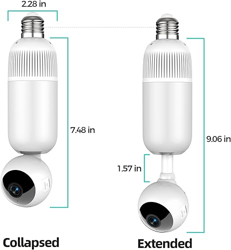 Miniatura 2 de Cámaras de seguridad de bombilla para exteriores e interiores  2K 360 View Light Bulb Cámara inalámbrica para seguridad en el hogar con visión